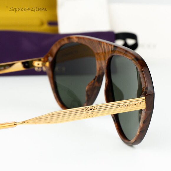 Gucci Women Sunglasses Black Gold Havana Grey Aviator GG1515S 001 BRAND NEW main image 5